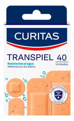 Parches Transpiel Resistentes Al Agua 40u Curitas