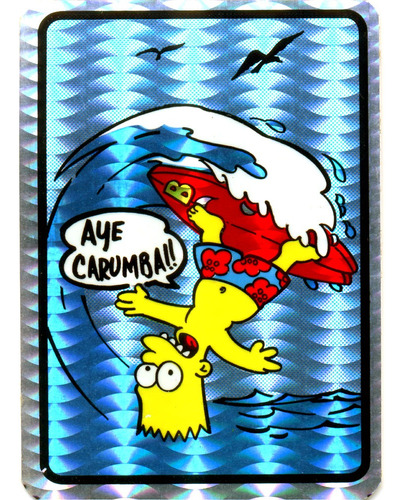 Adesivo Holográfico Antigo Bart Simpson - Ai Caramba 1990s