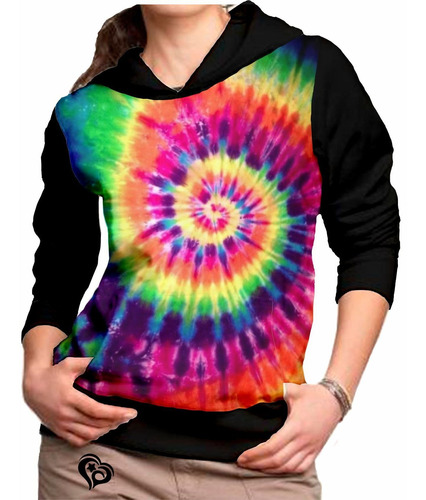 Moletom Tie Dye Feminina Blusa Roupas Abrigo Tai Dai Est 3