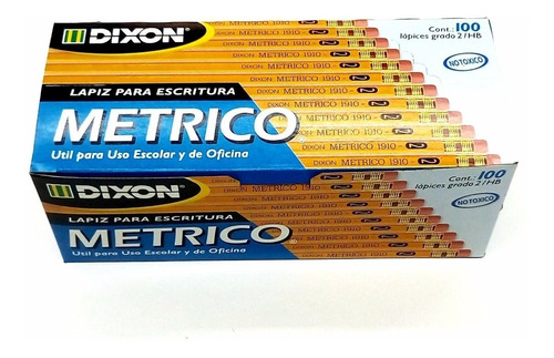 Lapiz De Madera Dixon Metrico #2 1/2 C/100 Pzs