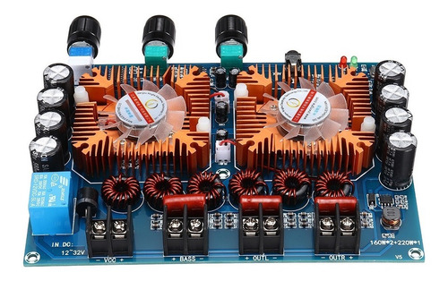 Imagen 3 de 9 de Amplificador 160+160+220w 2.1 - Bt 5.0 + Aux - Tda7498e X 2