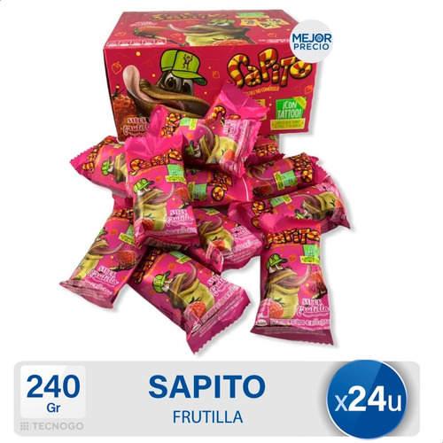 Sapito Chocolate Relleno Frutilla Arcor Caja Por 24 Unidades