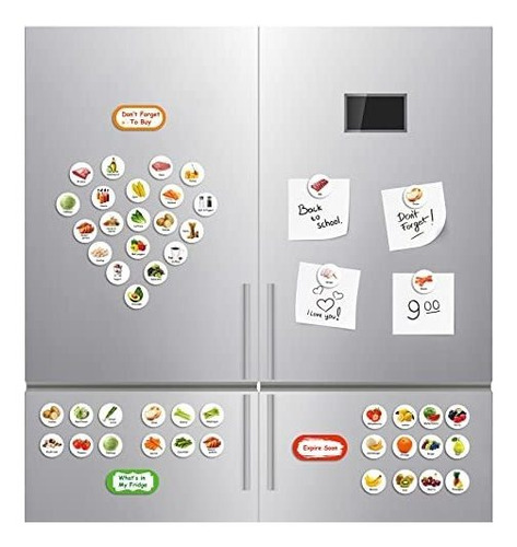 Imagen 5 de 7 de Iman Decorativo Morcart 90 Imanes De Alimentos Para Nevera,