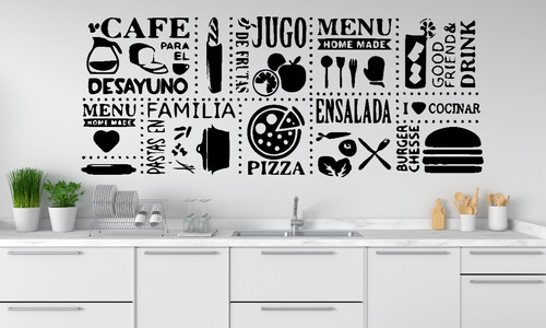 Vinilo Mural Cocina Decoración  Negro 130mx60cm