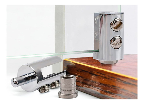 Kit Bisagra Pivotante Inomax IM8045 Puerta de Vidrio de 3 a 8mm para Mueble Vitrina de Piso a Techo Cromada No Requiere Perforación en Vidrio Hasta 15kg