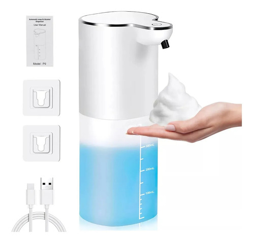 Dispensador De Jabón Espuma Automático Recargable Usb 400ml Para Oficina Cocina Baño De Color Blanco