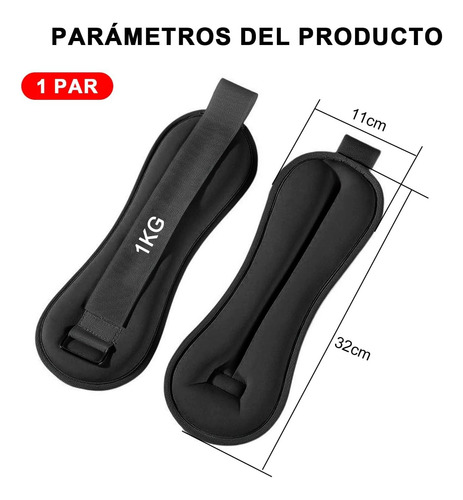 2 Piezas Polainas Para Tobillos Y Muñecas 1kg, Pesas Para
