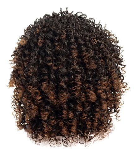 Peluca De Pelo Mezclado Rizado Afro Gris