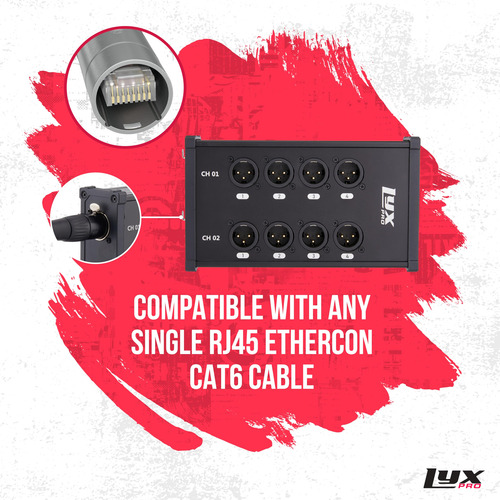 Cable Xlr Breakout Lyxpro De 8 Canales, Doble Entrada, 3 Pin