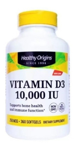 Vitamina D3 10,000ui 360 Softgels Healthy Origins Cod. 193