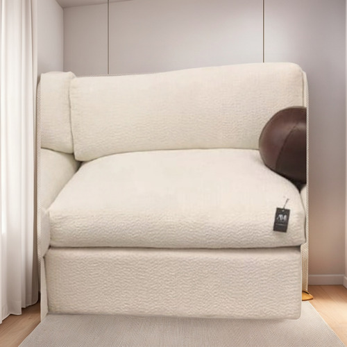 Sofá Modulo Central Textil Beige Elegante Sillón Cómodo
