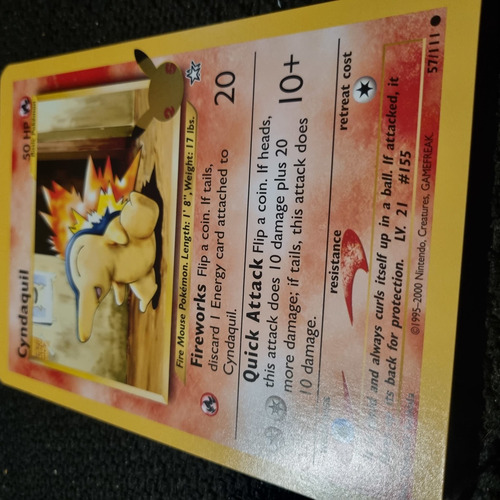 Cyndaquil Carta Pokémon Original Jumbo+10 Cartas Comunes