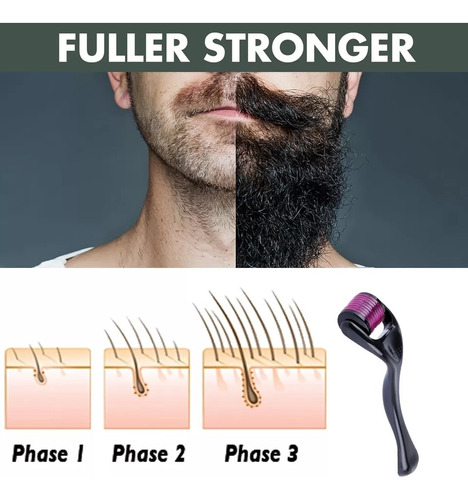 Derma Roller | Estimula A Crecer La Barba 0.50mm + Aceite 