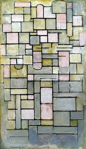 Lienzo Arte Canvas Piet Mondrian Composición 8 104x60