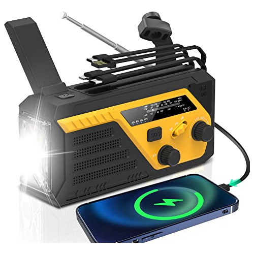 Radio De Manivela De Emergencia De 6000mah Radio De Am/...