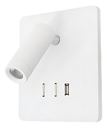 Luminária De Cabeceira Mobby Branco - 5w, Spot 3w, Usb