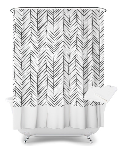 Cortinas Baño Tela Modernas Lineas Chevron Y Zeferina