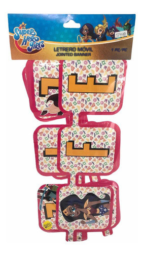 Letrero Banner Movil Super Hero Girls Dc Feliz Cumpleaños Gm