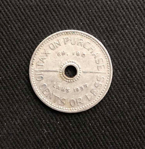 Imagen 3 de 4 de Impuesto Eeuu - Tax - Aluminio - Token - Ficha - Washington