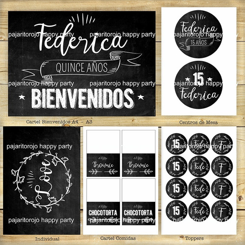 Kit Chalkboard Quince Años