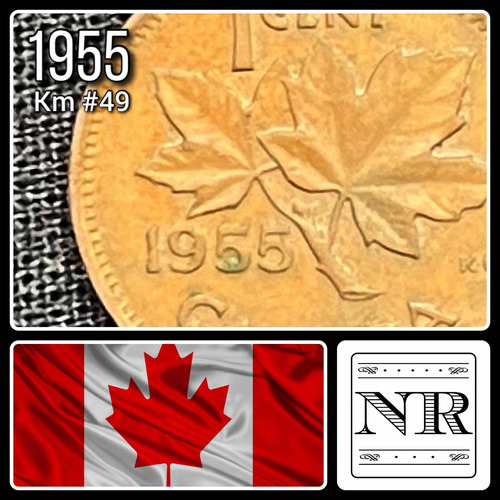 Canadá - 1 Cent - Año 1955 - Km #49 - Elizabeth Ii