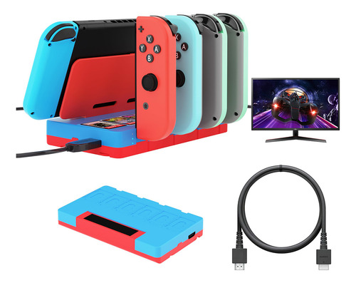 6 En 1 Base De Cargador Para Control Joycon Nintendo Switch
