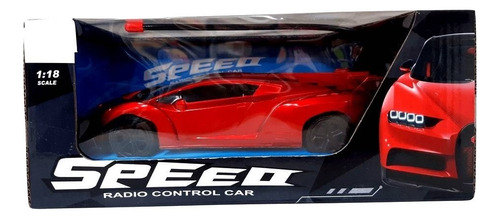 Auto A Radio Control Speedster Metalizado 1:18 C/luz- Color Rojo