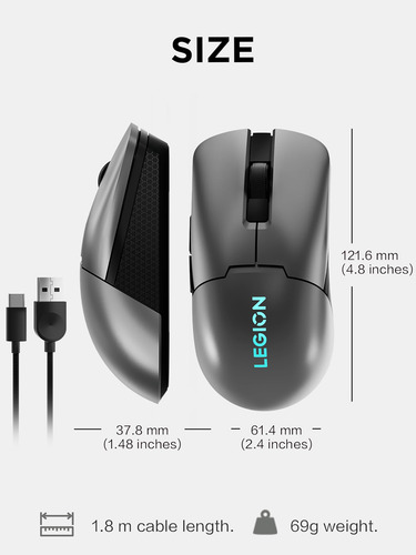 Ratón Inalámbrico Para Juegos Lenovo Legion M600s Rgb 19.000