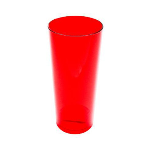 Kit 20 Copos Long Drink De Acrílico Cristal Vermelho 330 Ml