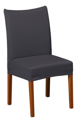 04 Capas P/ Cadeira Jantar Malha Gel Com Elástico Estampadas Cor Cinza Desenho do tecido Liso