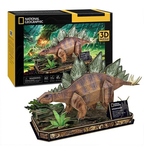 Puzle 3d 62 Piezas  Dino Stegosaurus - Cubicfun