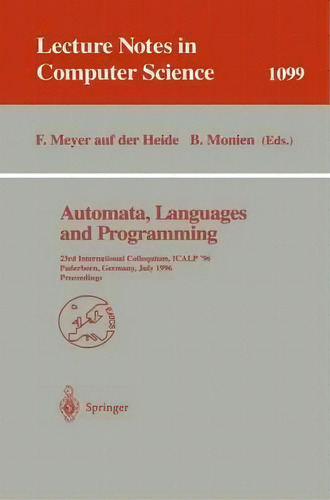 Automata, Languages And Programming, De Friedhelm Meyer Auf Der Heide. Editorial Springer Verlag Berlin Heidelberg Gmbh Co Kg, Tapa Blanda En Inglés