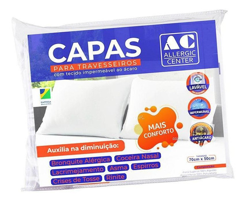 Capa Travesseiro Anti-ácaro Mais Conforto Allergic Center