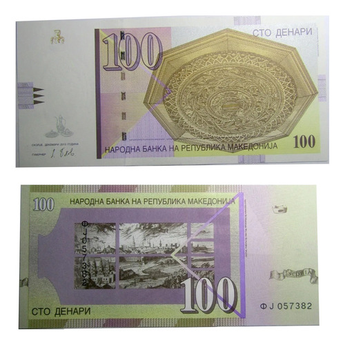 Macedonia Billete 100 Denari 2000 Pick 20 Unc Sin Circular