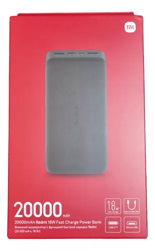 Negro - Batería Externa Xiaomi 20000mah Redmi 18w Fast Charg