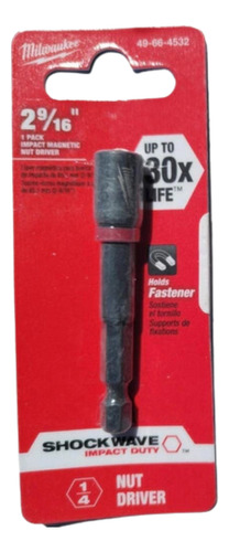 Socket Hexagonal 1/4 X 2-9/16 Magnético 49664532 Milwaukee
