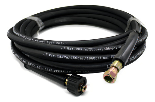 Manguera De Alta Presion 8 Mts 3600 Psi Para Hidrolavadora L Color Negro