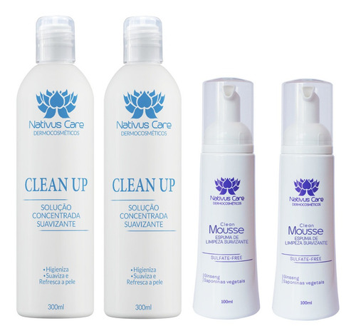 Kit C/2 Mousse E 2 Clean Up Nativus Care Micropigmentação