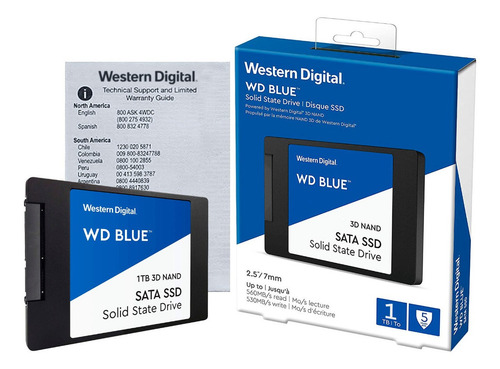 Disco Sólido Ssd 2.5 7mm Wd Blue 3d Nand 1tb Sata 3.0