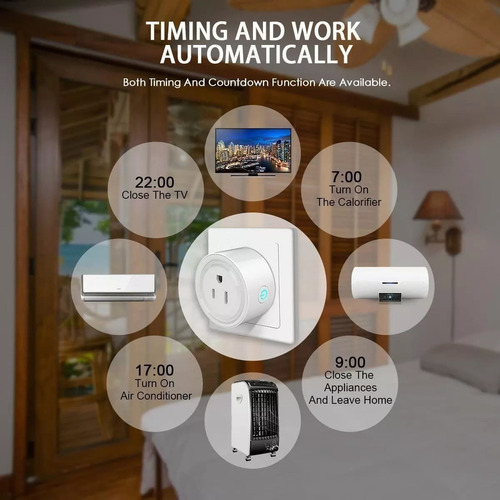 2pieza Enchufes Inteligentes Contacto Interruptor Wifi Alexa