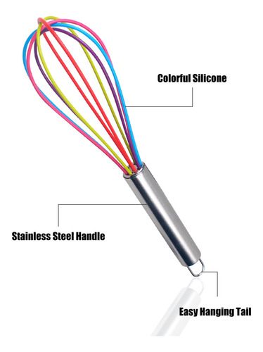 Batidora Manual De Silicona Egg Beater 12 Para Cocina Y
