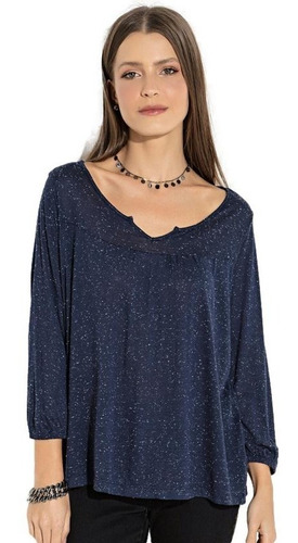 Blusa Feminina Soltinha Decote Aberto Canoa Malha Batonê