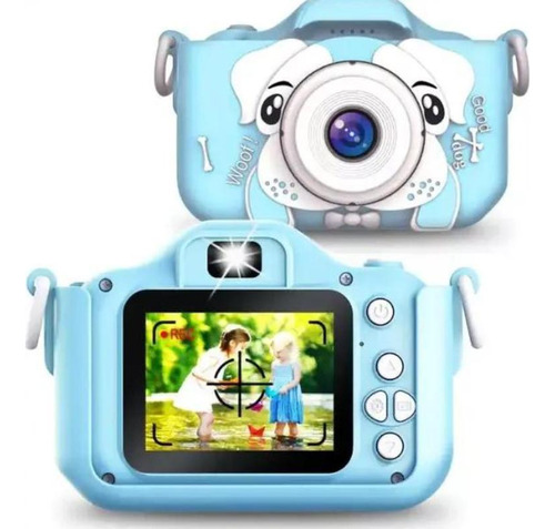 Máquina Fotográfica Infantil Digital Vídeos Hd Cor Azul