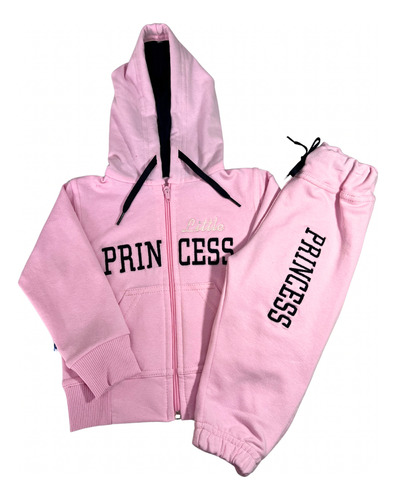 Conjunto Deportivo Iy Algodon 2 Piezas Niña Little Princess Rosa Claro Bordado 6 M