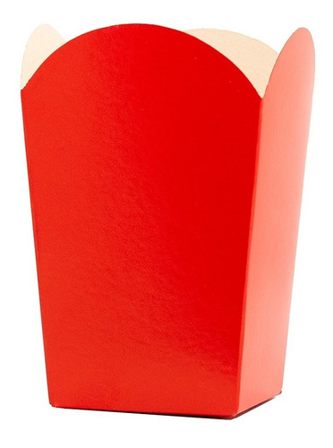 Caja Pochoclera Roja Rojo X 10 Pop Corn  Cotillon