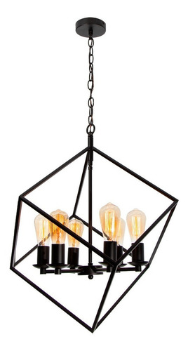 Lámpara Colgante Vintage Candil Negro 60w E27 6 Luces 22547-2 Lumimexico