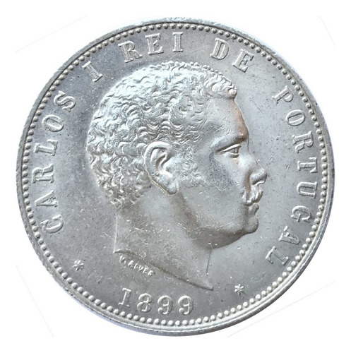 Moeda Prata 1000 Réis Portugal 1899 Rei Carlos I