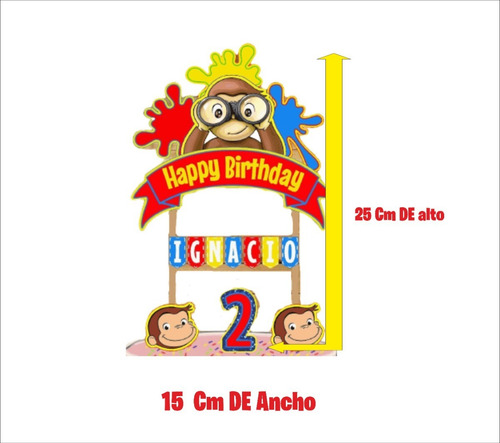 Cake Topper Jorge El Curioso Adorno Para Tortas