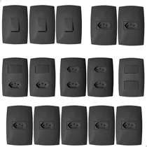 Comprar Tomadas Interruptores 15 Peças Casa Completa Blux Preto