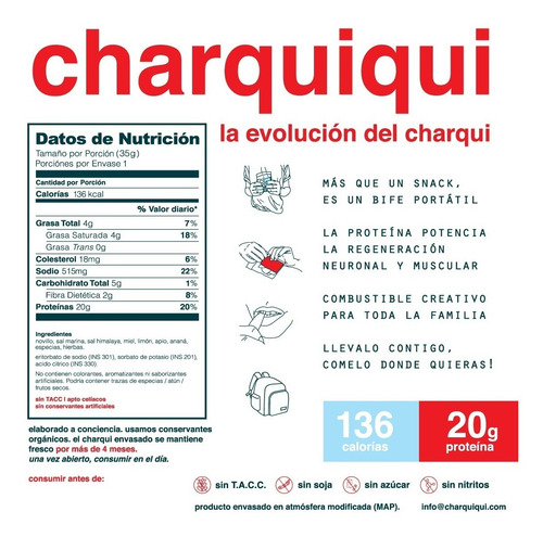 Imagen 5 de 7 de Snack De Carne Keto (jerky) Charquiqui Línea Clásica X6